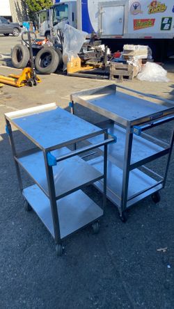 Stainless steel carts.