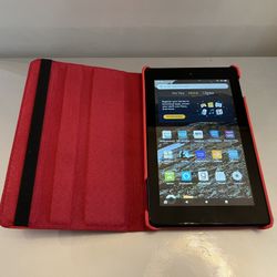 Amazon Fire HD 7 9th Gen 7” Tablet 16GB Red Black w/ Charger - $25
