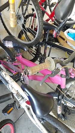 Pink girls BMX bike