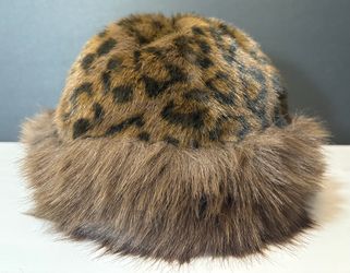 Fur Winter Hat Leopard Print