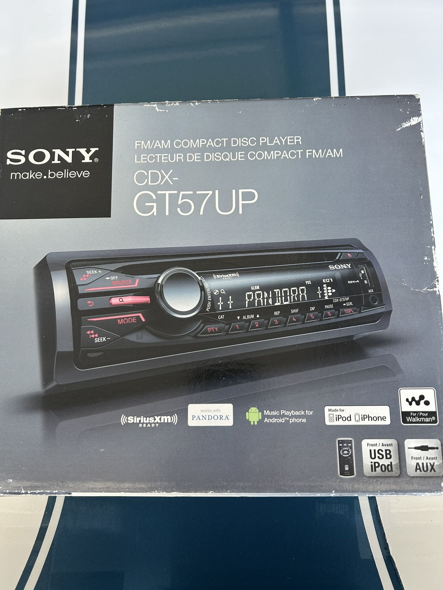 Sony FMAM compact displayer. CD X – GT57UP car stereo.