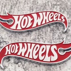 
Set Of 2 Metal Hot  Wheels Badges For Car Truck Golf Cart Semi RV.Scooter Dashboard Laptop .  SHIPPING AVAILABLE 