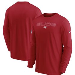 Men's Tampa Bay Buccaneers Nike Red Sideline Performance Long Sleeve 3XL T-Shirt