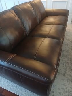 Brown leather couch set, Fantastic condition!