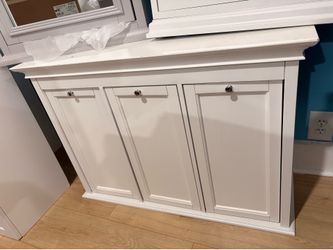 White Tilting Hamper/ Cabinet