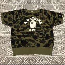 A Bathing Ape Bape X Champion 1st Camo College Logo Crewneck