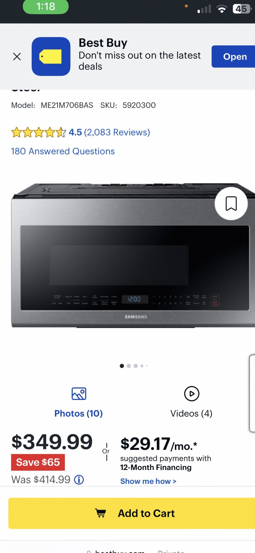 Samsung Microwave Oven