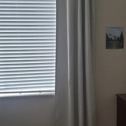 Off White 4 Polyester Ivory Curtains 