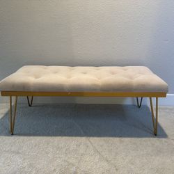 Beige Bench Gold Legs