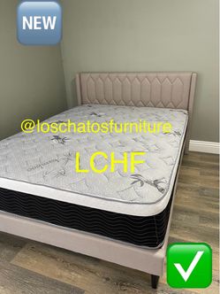 Queen bed frame and mattress