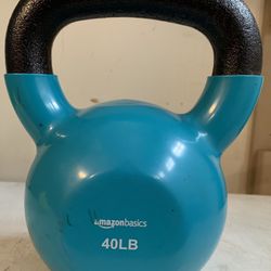 40lb. Kettlebell Amazon Basics Blue Vinyl Outter Shell 