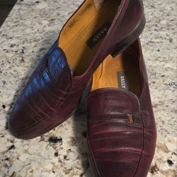Bally Men’s Mocassin Poncho Brown Leather Dress Shoes Size 42 1/2 Italy