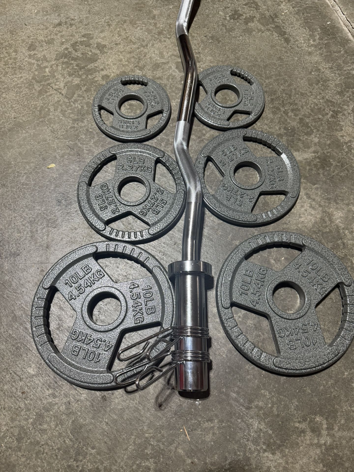 Olympic Weights Curl Bar Set