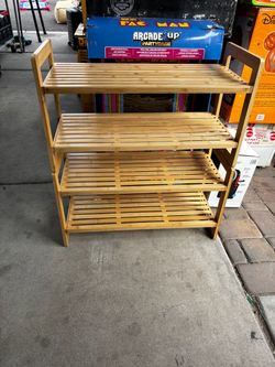 TRINITY Bamboo 2-tier Shoe Rack, 2-pack