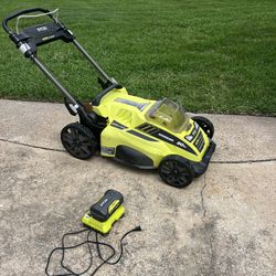 RYOBI Lawn Mower 20 in. Battery powered 40-Volt Lithium-Ion Brushless Cordless Walk Behind