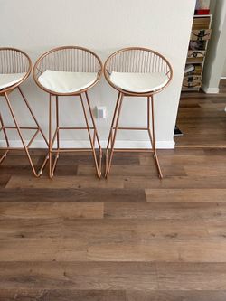 2 Bar Height Metal Bar Stools