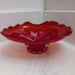 GLORIOUS MCM BLOWN GLASS DISH/VASE