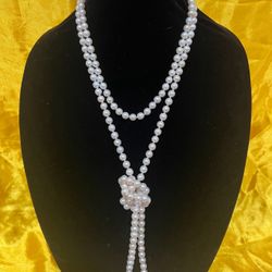Super Long Flexible Freshwater Real Pearl Necklace – 196 pcs (Customizable Style)  Price: $720  Location: Oakland / Piedmont, CA 94611  Description: L