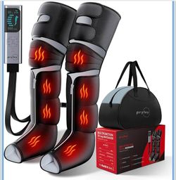 New Leg Compression Massager for Circulation and Pain Relief, Compression Boots with Heated Knee, 6