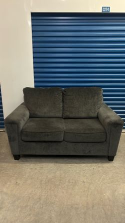 Dark Gray Fabric Loveseat