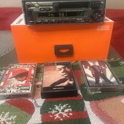 old School Kenwood Cassette Stereo With Faceplate