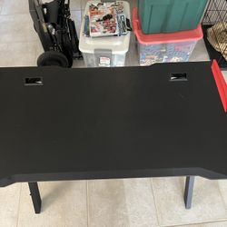 Gaming Desk with Red Accents
