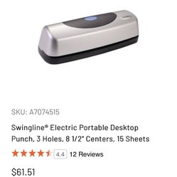 Electric Portable Hole Punch 