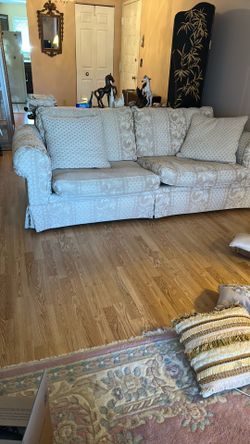 Vintage Patterned Upholstered Sofa Loveseat