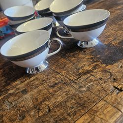 Set of 9 teacups.