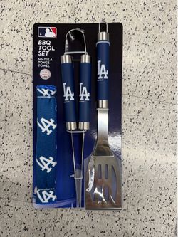 Los Angeles Dodgers BBQ Tool Set Spatula, Thongs and Towel