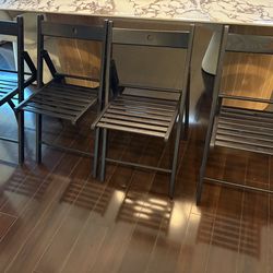 4 IKEA FRÖSVI Wooden Folding chair, black