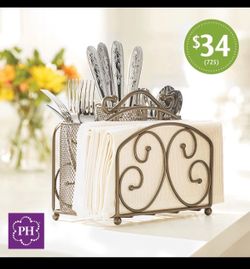 Meridian utensils & napkin organizer