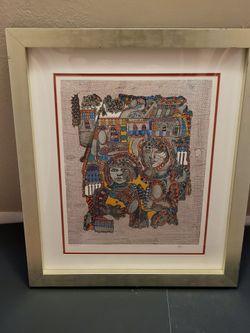 Framed Artwork "Duet" by Ovadia Alkara 51 of 250