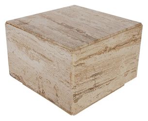 Midcentury Italian Modern Travertine Marble Cube Cocktail Table or Side Table