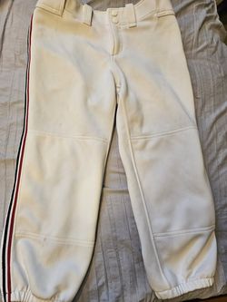 Mizuno YXL White Blue & Red striped Softball Pants