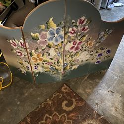 Hand Painted Wooden Fireplace Cover. Nice