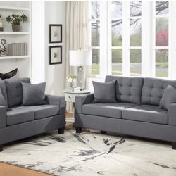 Gray Sofa  and Loveseat 
