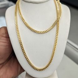 10kt Real Gold Franco Chain 3.2mm 24 Inch 