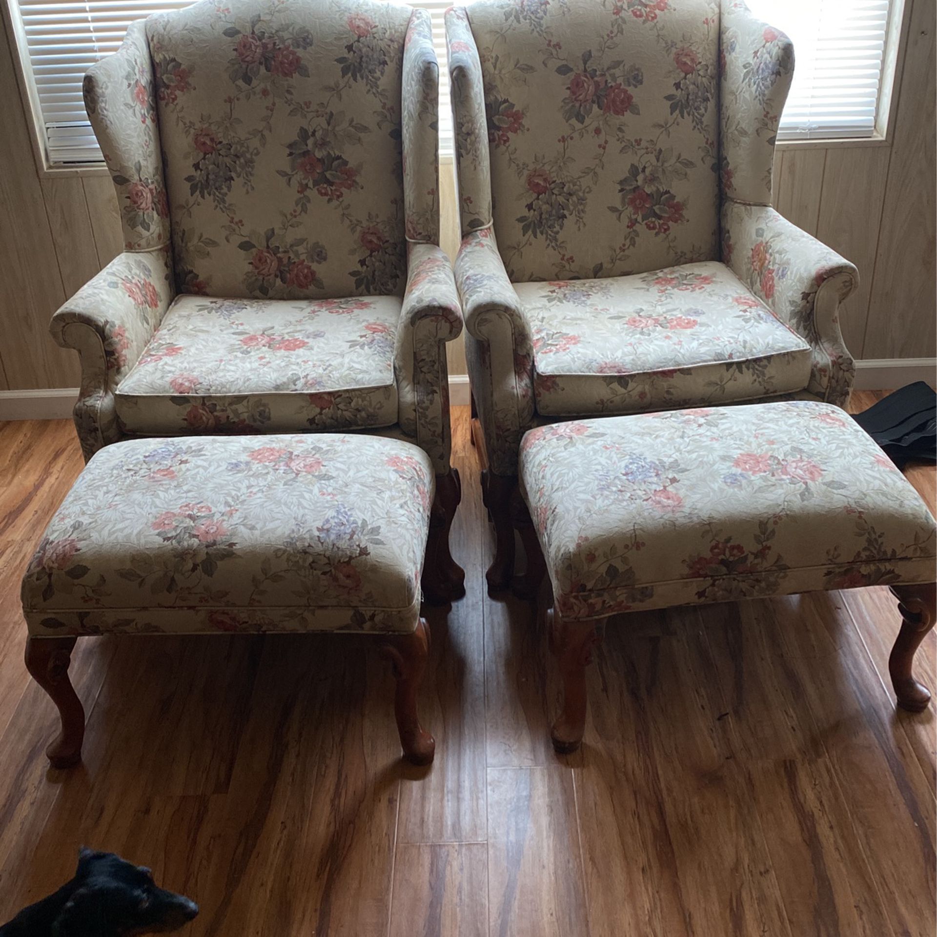 Chairs, Ottoman’s,and matching valances 