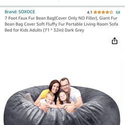 7ft HIDE-a-way-Bean bag! Stuffed With Your Own Stuffed Animals!! 