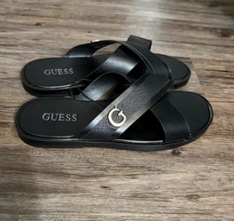 GUESS Mens Sandal Black Leather Size 12