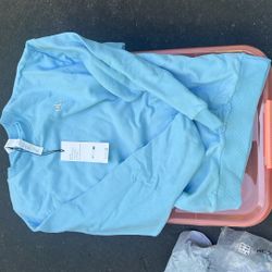 Alo Sweat Pants And Crewneck Sweater SET Baby Blue Size Small