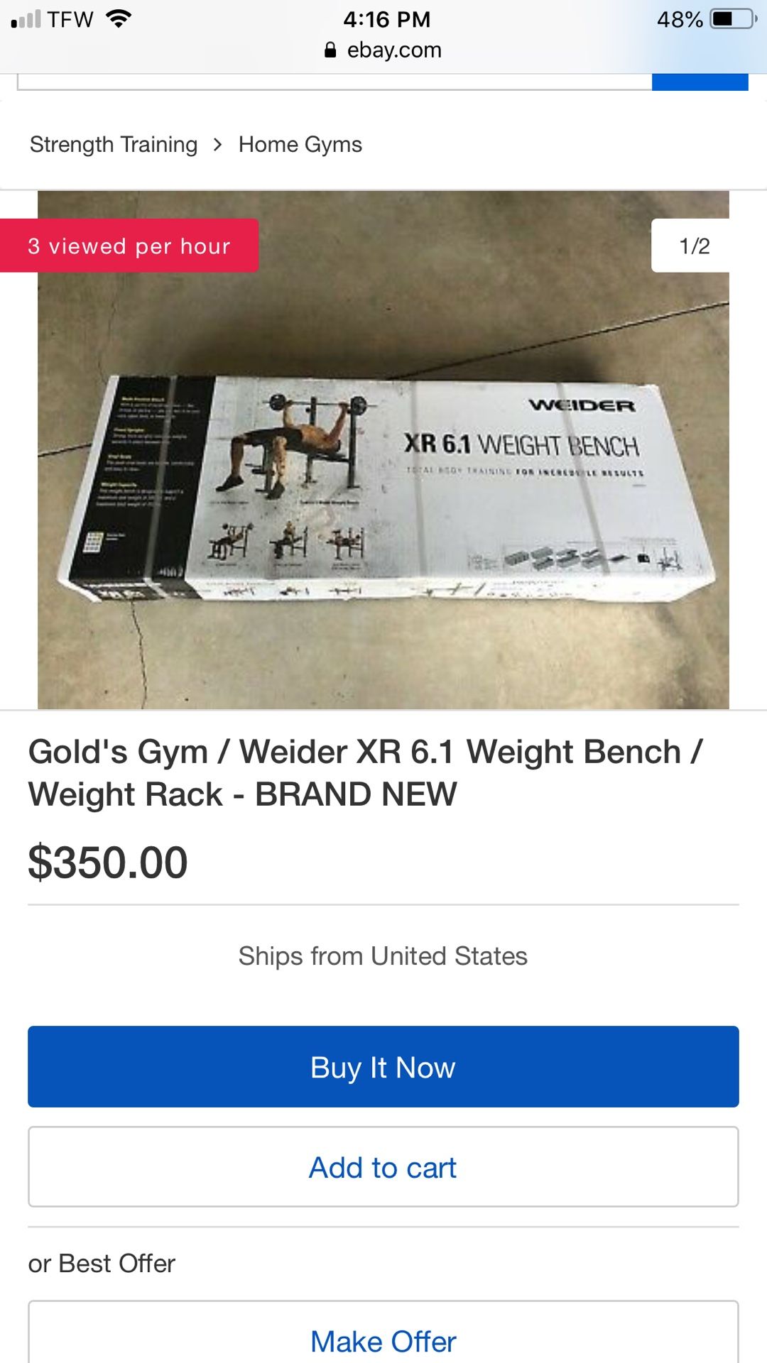weight bench new never used