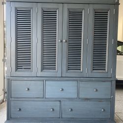 Ocean Blue Media Armoire  -all wood 