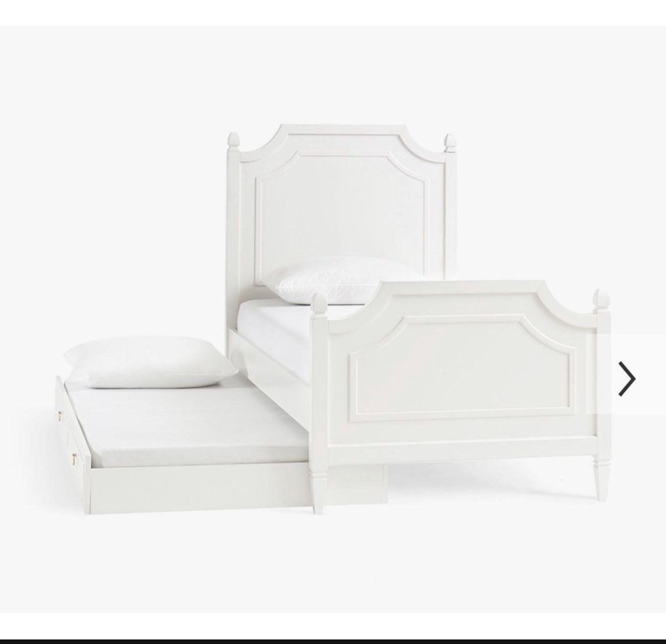 Pottery Barn Twin Bed frame with trundle, brown