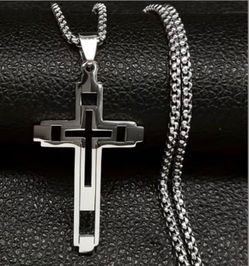 ✨NECKLACE  STAINLESS STEEL ✨CROSS WITH CHAIN