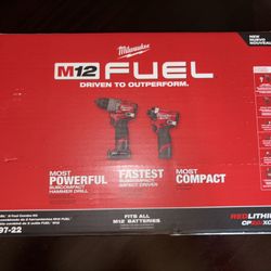 M12 FUEL 12-Volt Lithium-Ion Brushless Cordless Hammer Drill and Impact Driver Combo Kit