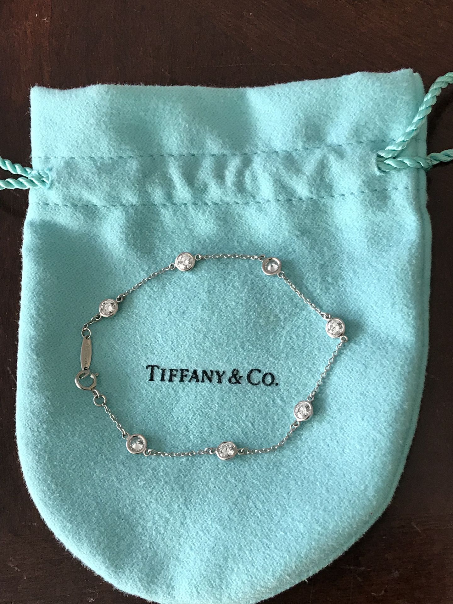 Tiffany & Co platinum Elsa pereti .98 ct diamond bracelet