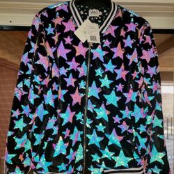 Lola and the Boys Starry Night Bomber Jacket 
