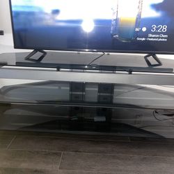 TV Stand with Glass Shelves
